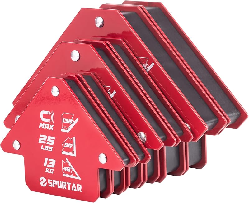 Spurtar 6Pcs Welding Magnets Set 34kg 23kg 13kg Holds 45 90 135 Degree