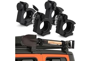 LUBELE Locking Shovel Mount for Roof Rack & Molle Panel, Heavy Duty Quick Release Axe Holder with Anti-Theft Lock, Fits 1’’ -