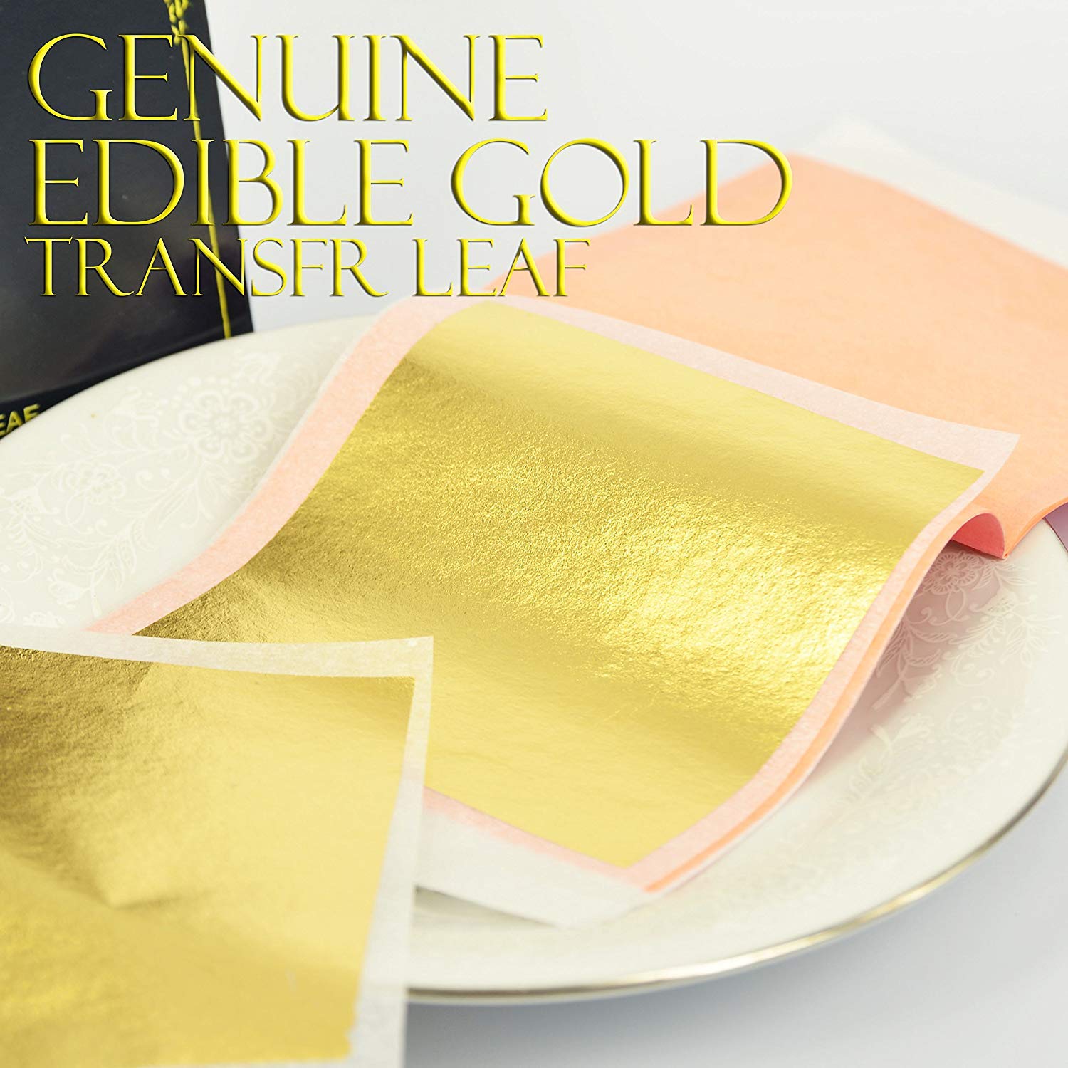 Barnabas Blattgold: Edible Gold Leaf sheets [10 sheets, Transfer Leaf, 3.1 inch] - aka 24K Edible Gold Leaf Sheets for cake decorating, gold foil sheets, edible gold leaf for baking
