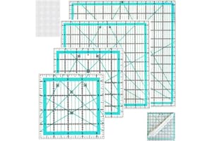 ZICALSO Quilting Rulers,Quilting Templates Square Ruler (4.5", 6", 9.5", 12.5"),Quilting Rulers Acrylic Rulers Fabric Cutting Ruler for Quilting and Sewing