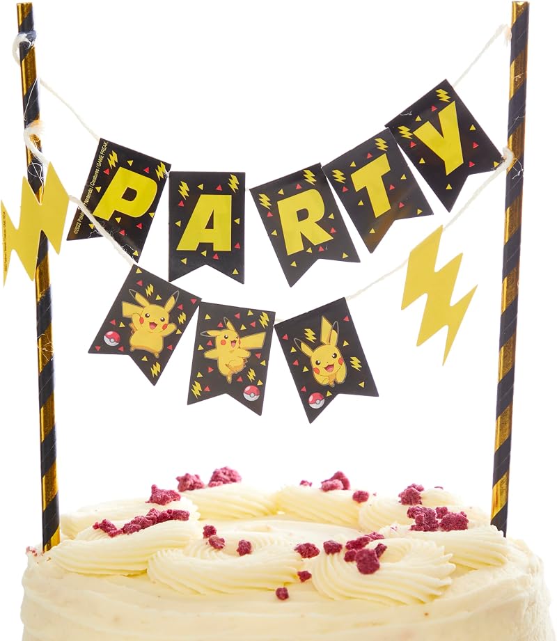 Amscan 9917118 Pokémon Kids Birthday Cake Topper With Bunting