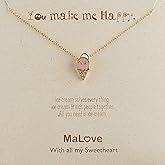 MaLove Lovely Simple Daily Dainty Small Tiny Delicate Ice cream Inspirational Pendant Necklace Handmade Pendant Necklace Jewelry Gift for Women