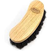 Jeffers Equine Wooden Curved Dandy Brush with Horsehair Bristles - 7" | Horse Grooming &amp; Coat Finishing Brush, Wooden Curved Block with Natural Horsehair Bristles, Ideal for Grooming &amp; Show Use