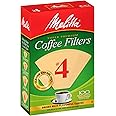 Melitta #4 Cone Coffee Filters, Natural Brown, 100 Count (Pack of 6)