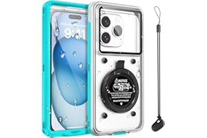 Beasyjoy Waterproof Phone Case, Underwater Snorkeling Diving Phone Case, Universal Self-Check Water Proof Case Up to 6.9 Inch for iPhone 16/15/14/13/12/11 and Samsung S24/S23/S22/Google Series - Blue