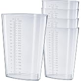 Vakly 32 oz Graduated Triangular Intake Output Container, Plastic, 5 Pack | Easy-to-read oz &amp; cc markings for accurate measuring, ideal for specimen collection, paint, epoxy mixing and laboratory use