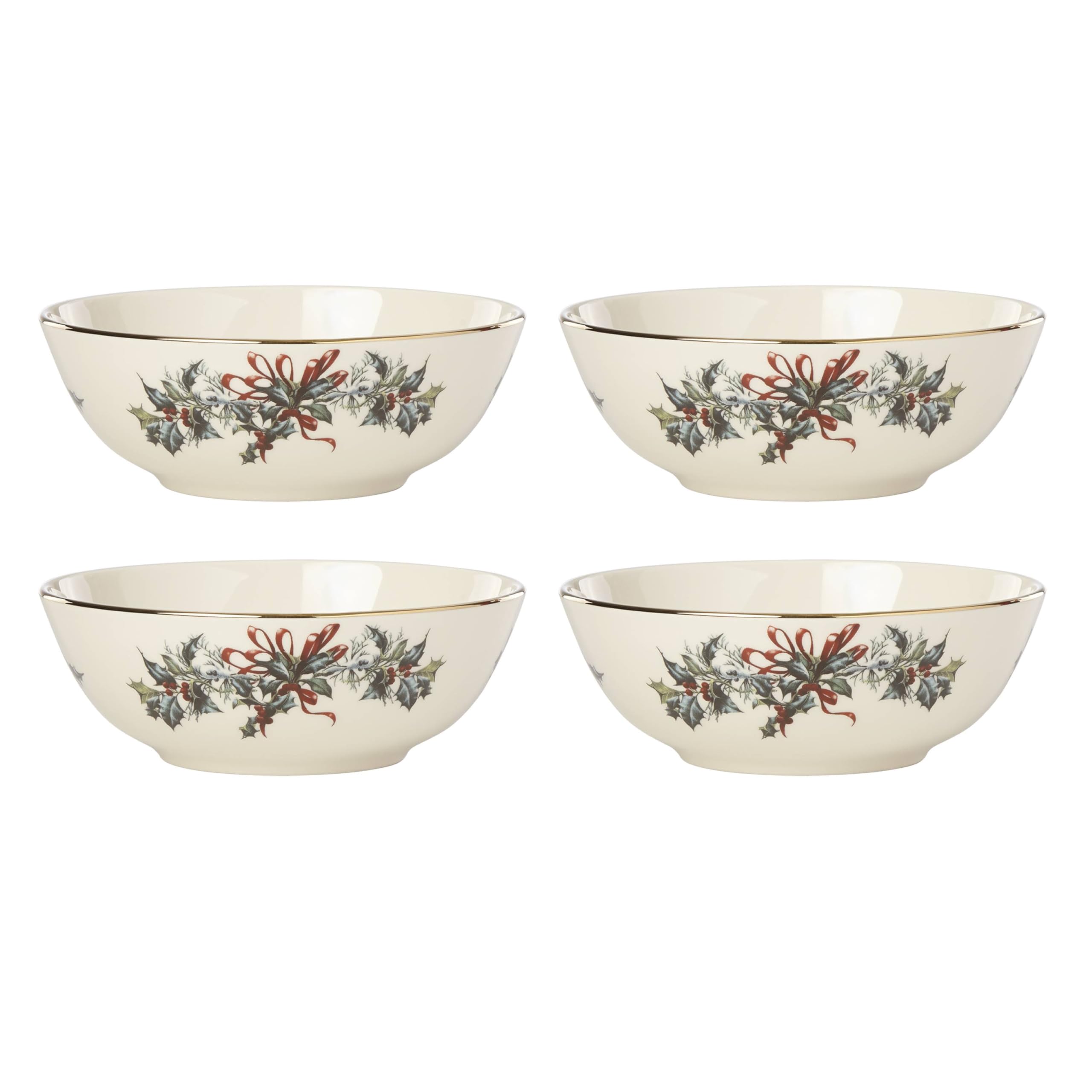 Lenox 897094 Winter Greetings Dinnerware Place Setting Bowls, Set of 4, Christmas Image