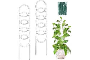 OYOEETD 17.5 Inch Indoor Plant Trellis for Climbing Plants,Plastics Small Garden Trellis for Potted Plants,Plant Stakes for Indoor Plants Accessories,Plant Support Hoya,Flower (Circular)