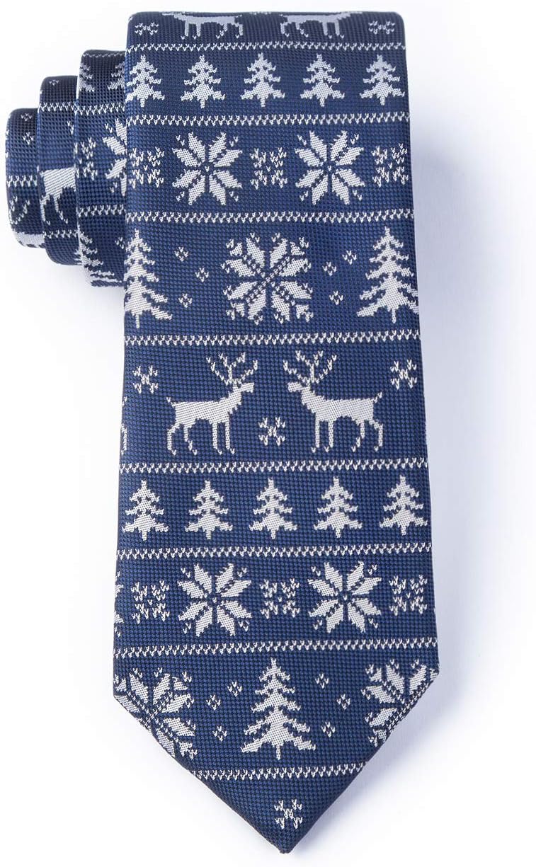 Men's Holiday Retro Look Christmas Less Ugly Sweater XL Extra Long Necktie Tie