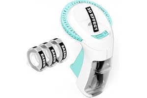 EazeID Embossing Label Maker, Manual Vintage Label Maker with 3 Tapes, 3D Portable Label Maker Embossed, Old School Label Maker Widely for Home, Office Organization and DIY Crafting -Omega Green