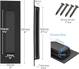 Malimali 2 Pack Stainless Steel Recessed Sliding Door Handles 150mm Matte Black view 2