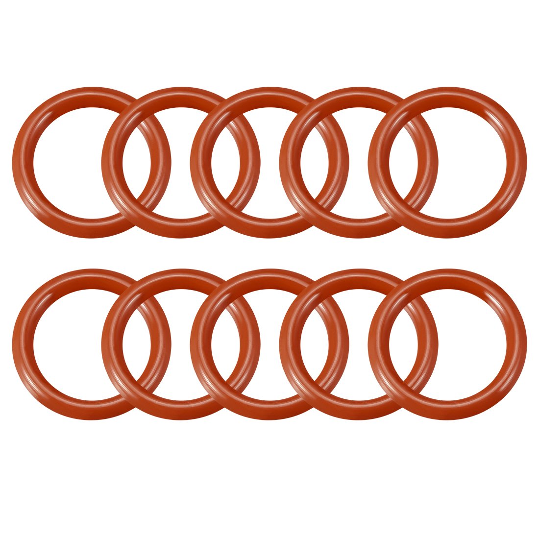 Photo 1 of uxcell Silicone O-Ring, 22mm OD, 15.8mm ID, 3.1mm Width, VMQ Seal Rings Gasket, Red, Pack of 10