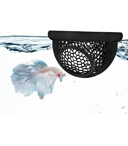 Betta Fish Tunnel & Hammock - Aquarium Hideout With Suction Cups (Green, PVC) - View #5