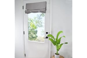 WdFour Door Curtains for Door Window, French Door Curtains for Privacy, Easy Installed Tricia Door Panels,Front Door Sidelight Curtain Tie up Shade, 25W x 40L Inch Light Gray, 1 Panel