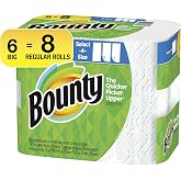 Bounty Select-A-Size Paper Towels, White, Big Rolls, 6 Count of 74 Sheets Per Roll, 6 Count (Pack of 1)