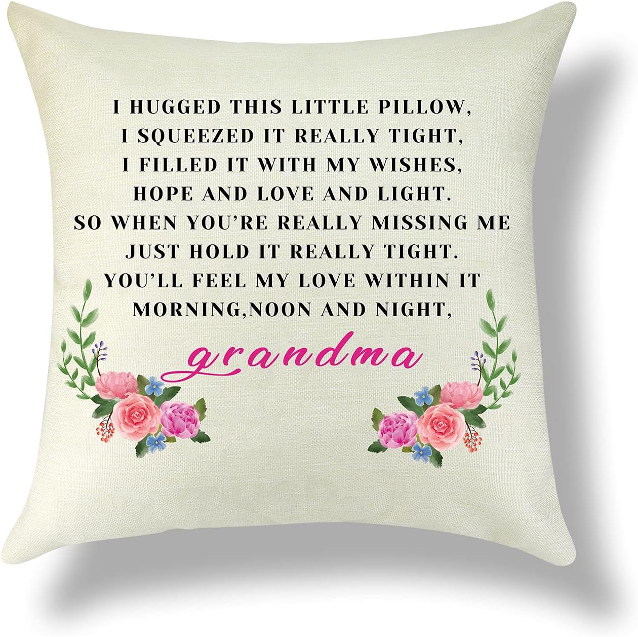 Sazuwu Gift for Grandmother Pillowcase Grandma Gift from Grandson Throw Pillow Cover Linen Pillow Cover Home Decor Cushion Cover Birthday Christmas Thanksgiving from Grandchildren 18