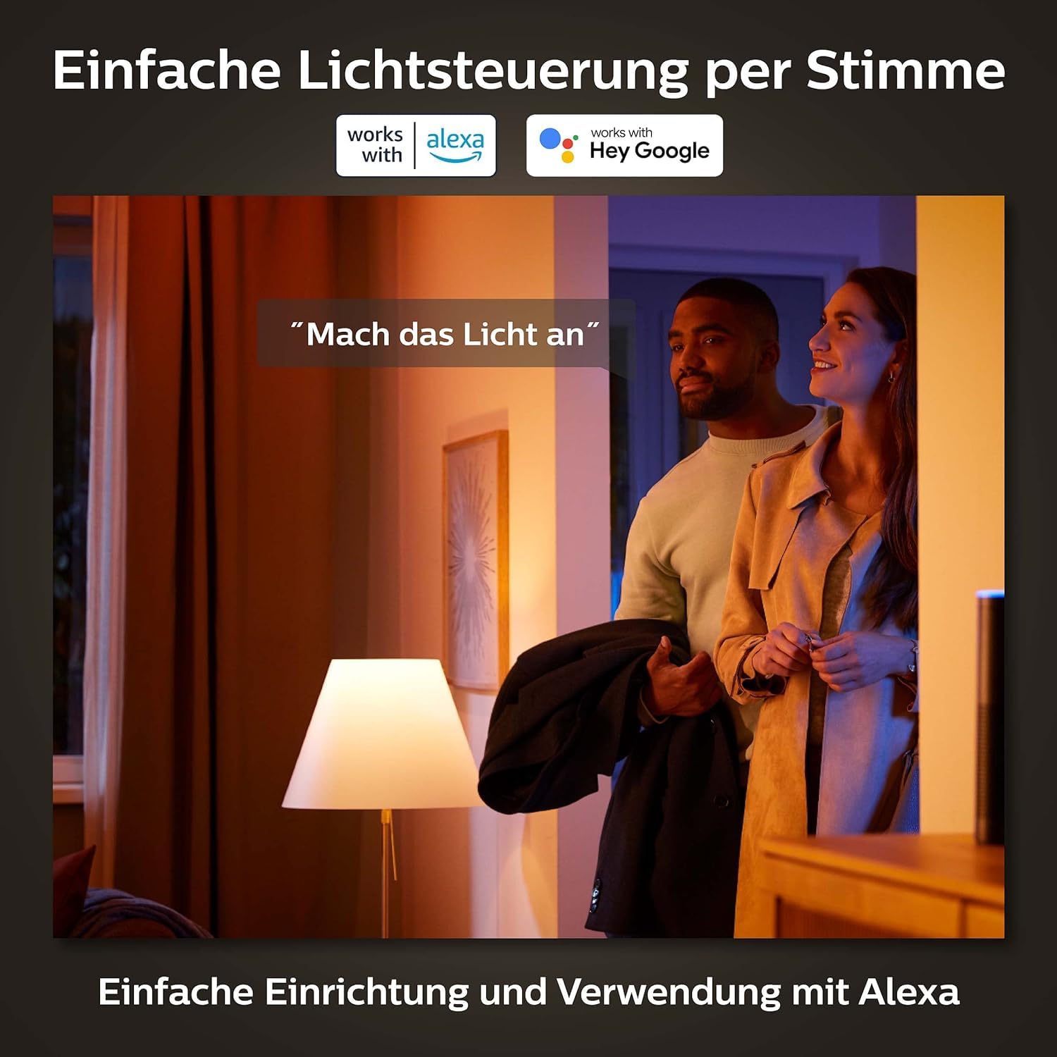Philips Hue White & Col. Amb. Xamento Deckenleuchte, schwarz, 16 Mio. Farben, dimmbar, steuerbar via App, kompatibel mit Amazon Alexa (Echo, Echo Dot) 9