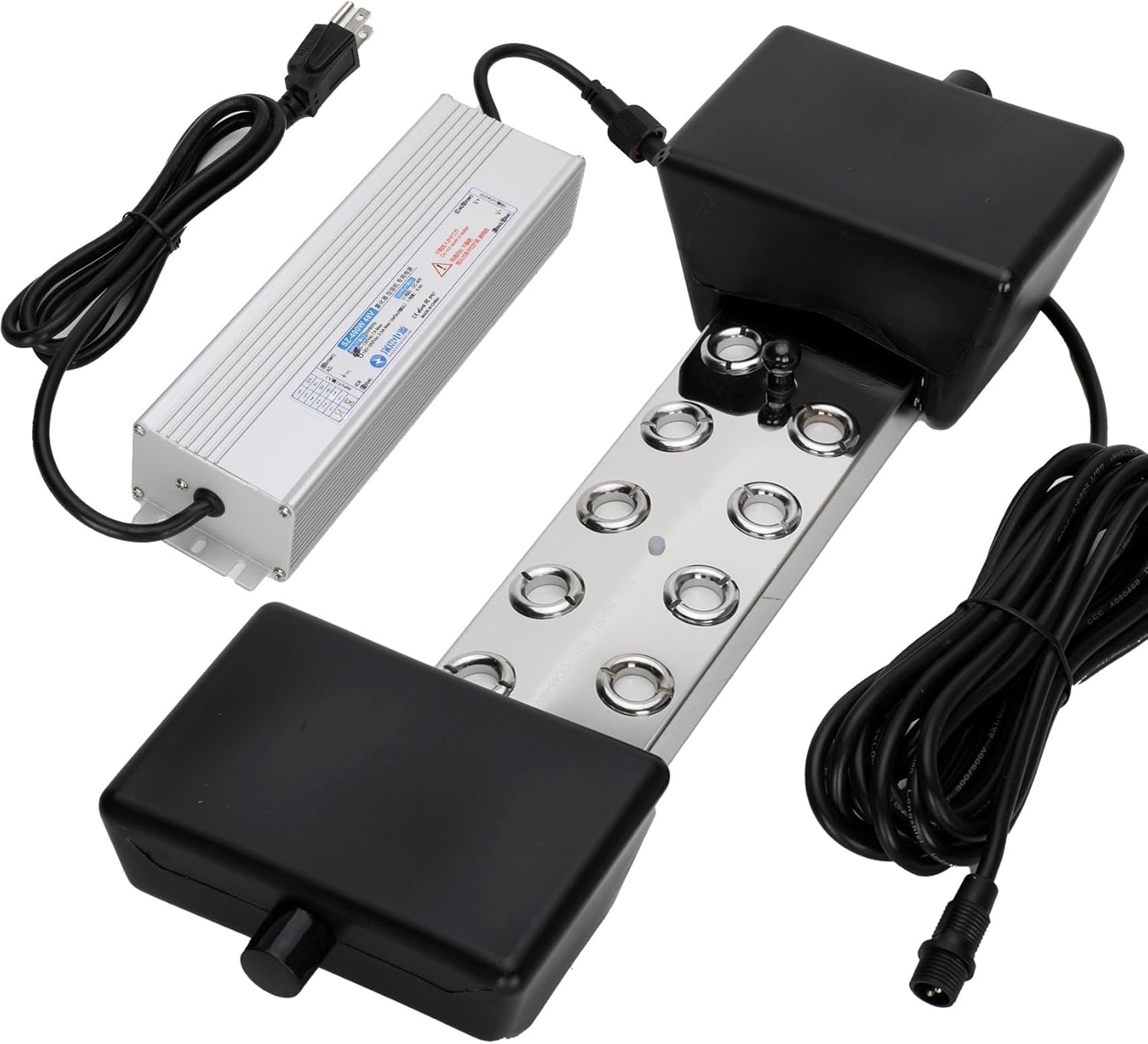 Indoor Fountains & Accessories - Beendou Ultrasonic Mist Maker Fogger 10 Head(8000ml/H),400W Power Water Proof Ultrasonic Mister,Ultrasonic Fogger Humidifier with Float,for Vegetable Preservation,Landscape, Halloween Atmosphere,etc