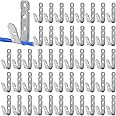 AOKLIT 50 Pcs Cable Support j-Hook, 3/4 Inch Cable Hooks for Hanging, Wall Mount Galvanized j Hooks for Cables and Wire Manag