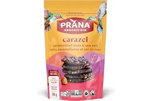 Prana Carazel Organic 62% Dark Chocolate Bark with Caramelized Nuts & Sea Salt | Non-GMO, Gluten Free, Fair Trade Certified |