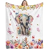 Elephant Throw Blanket for Girls,Super Soft Blanket for Girls Birthday (50 * 60 in, Elephant)