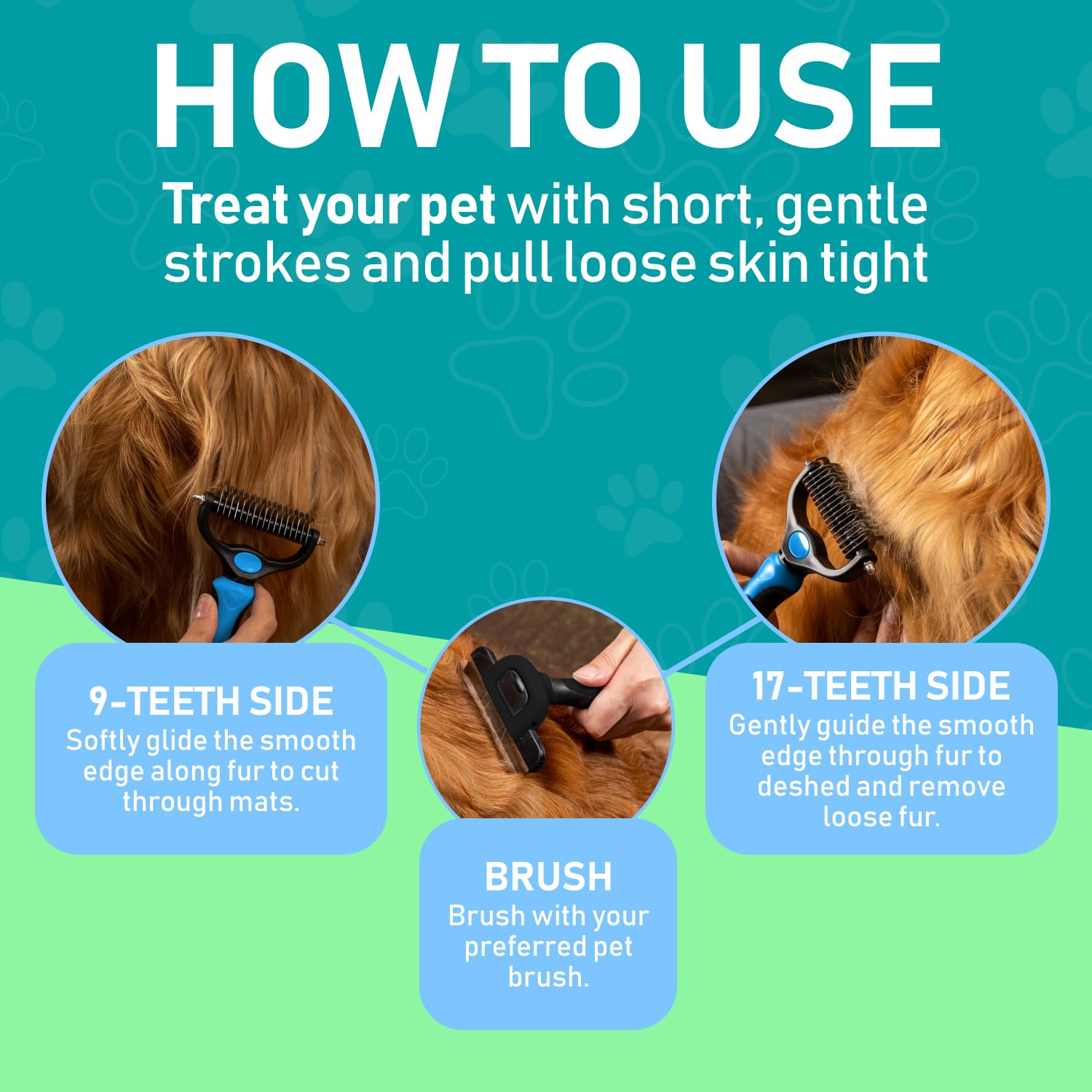 Maxpower Pet Grooming Brush Double Sided Shedding, Dematting Undercoat Rake for Dogs