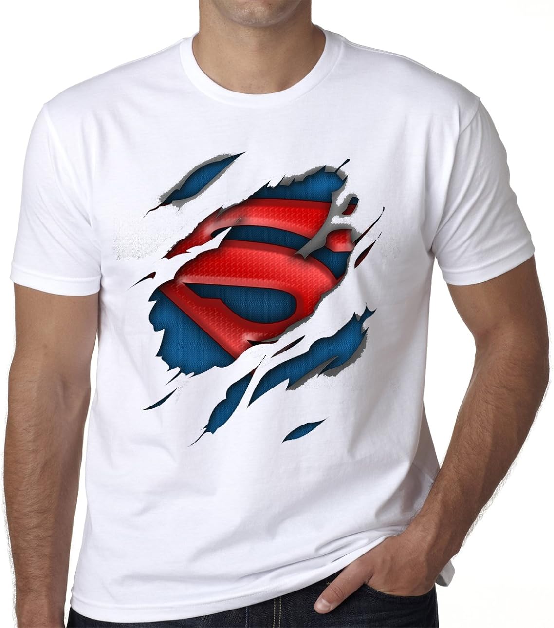 Superman Ripped 5026 Tshirt (LARGE) Amazon.co.uk Clothing