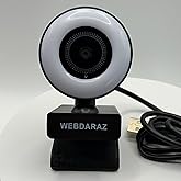 WEBDARAZ Webcam with Light Full HD 4K 1080P Web Camera Auto Focus Microphone Plug and Play USB Computer Web cam for PC Laptop Desktop, Mac Zoom Skype Teams