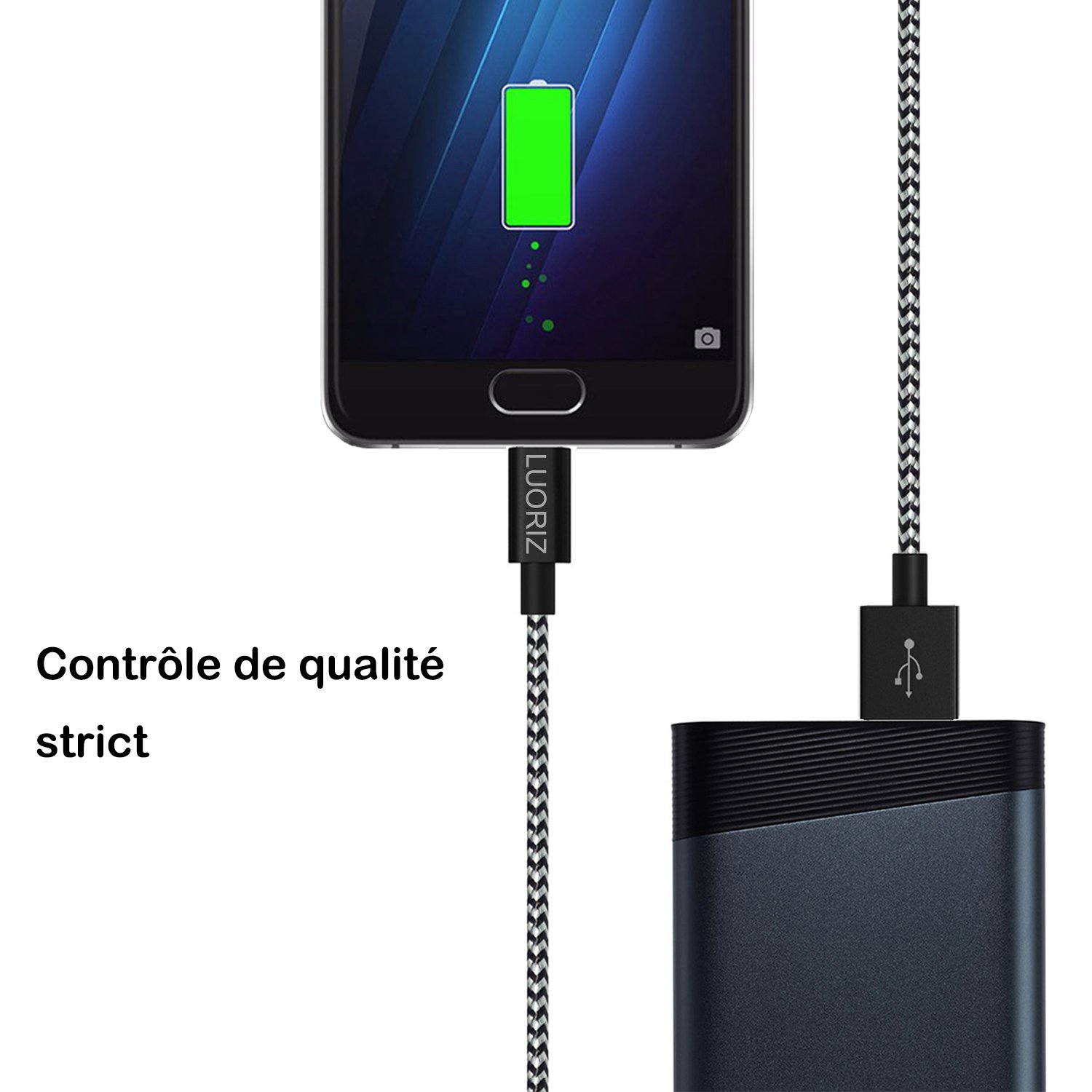 LUORIZ USB Typ C Kabel, 3 Pack 2M/6.6ft Lang Nylon Geflochten USB Typ C Ladekabel Datenkabel für Samsung Galaxy Note 8 S8 +, LG G5 G6, Nexus 5X 6P, Huawei P9 P10, HTC 10 U11, Sony Xperia XZ, OnePlus 2 3T, Lumia 950 XL, Google Pixel, New Mac