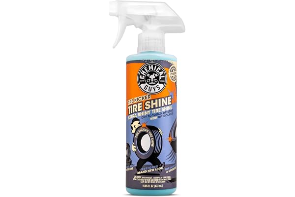 Chemical Guys, Tire Kicker Extra Glossy Tire Shine for Rubber & Trim, 16 oz | Sprayable dressing revives a deep wet look on tires, trim and bumpers, dries to the touch with no greasy sling