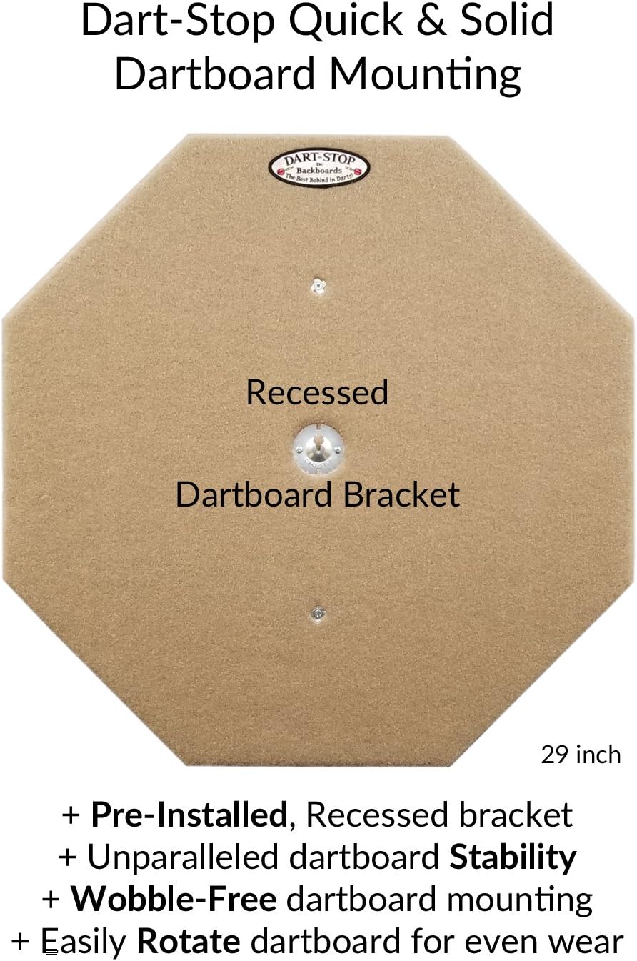 Dart-Stop 29 inch Burgundy Octagon Pro Dart Board Backboard | Wall Protector | Dartboard Surround : Television Mounts : Sports & Outdoors