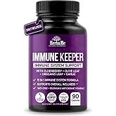 HerbaMe Immune Support Supplement with Elderberry, Quercetin &amp; Zinc | 15-in-1 Formula with Vitamin C, Selenium, Olive Leaf, Garlic for Daily Health, Wellness &amp; Antioxidant Support, 90 Capsules