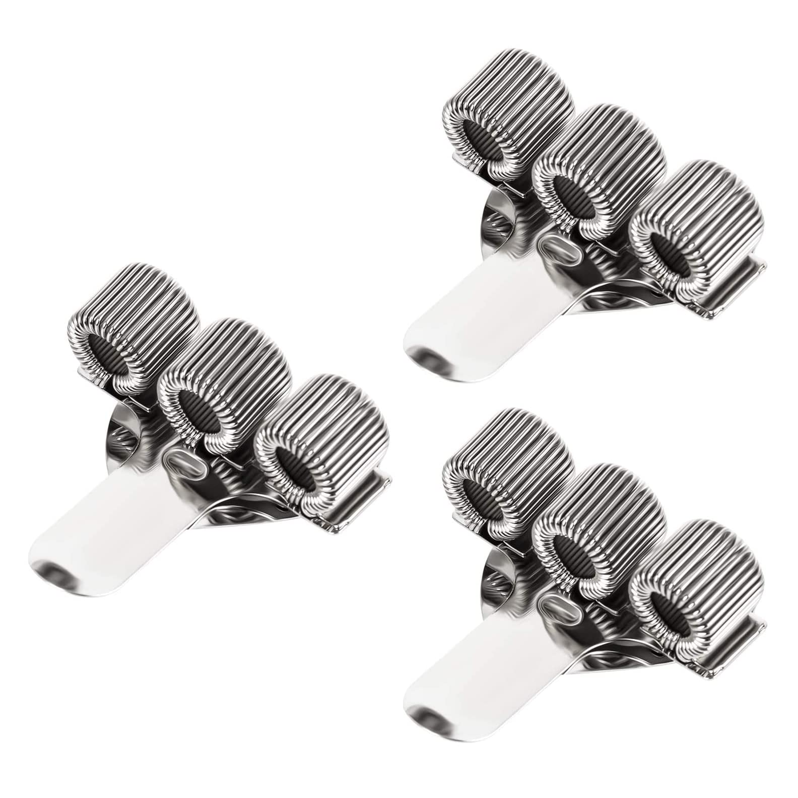 Hsthe Sea 10 Packs Triple Metal Pen Holder With Pocket Clip for Notebook and Clipboard with Spring Fits Almost All Pen Size