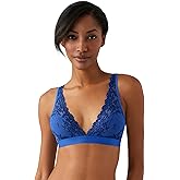 Wacoal Women's Embrace Lace Lightly Lined Wire Free Mid Coverage Bralette, 852191, Blue, 42