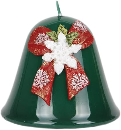 Stella Di Natale Glitter.Natale Campana 9 Cm Verde Bianco Stella Di Natale Glitter Stella Candele Amazon It Casa E Cucina