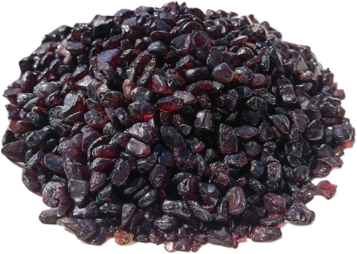 Hardscaping Materials - SACKORANGE 2 Pounds Garnet Tumbled Chips Stone Crushed Crystal Quartz Irregular Shaped Stones for Home Decorative Stones Vases Plants Succulents Cactus