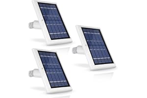 Wasserstein Solar Panel Compatible with Ring Spotlight Cam/Plus/Pro Battery, Stick Up Cam/Pro & Outdoor Cam Plus Battery - Continuous Power for Ring Surveillance Camera (3-Pack, White)