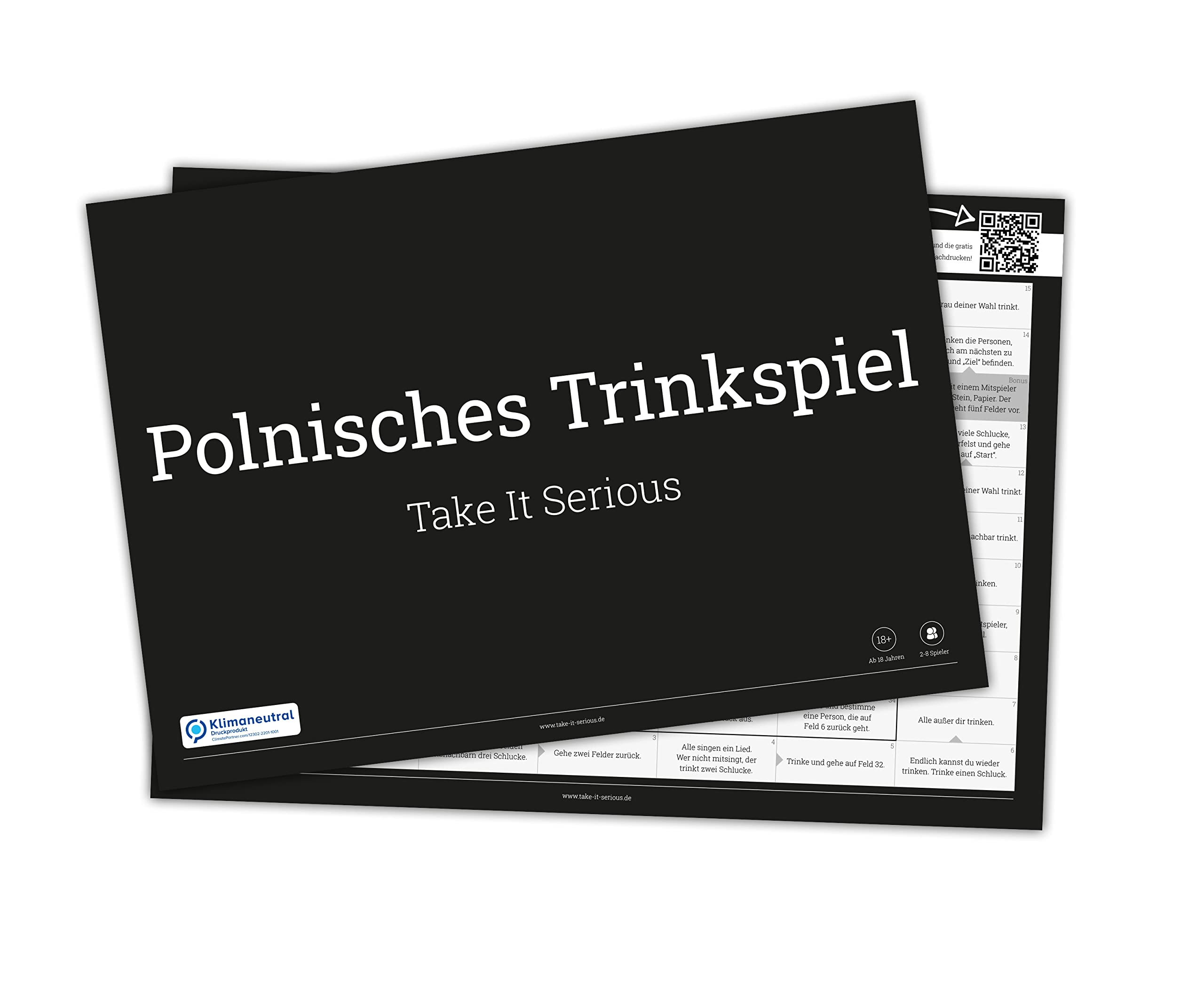 Take It Serious - Polish drinking game - The toughest drinking game in the world with more than 71 game and bonus fields - 25 pages in A4 pad.