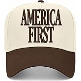 America First Serif Hat | Premium Adjustable USA Snapback Baseball Vintage Patriotic Hats for Men & Women