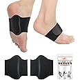 HiRui Arch Support Braces (Pair) for Plantar Fasciitis Relief - Adjustable Neoprene Arch Support Wraps with Gel Pads for Flat Feet High & Fallen Arch, Wear Over or Under Socks, Fits All Shoes (Black)