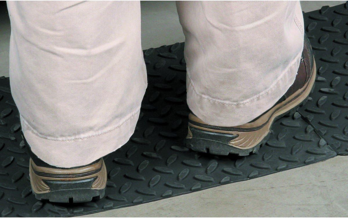 988582 12" X 12" Self-Adhesive Rubber Safety Step Mat Non-Slip with 1/4" Thick Raised Diamond Shaped Portion