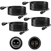 WOOLZ 4pcs 6.5ft Extension Cord (with 2-PIN) is Designed for SUNTHIN Adapter Warm White Landscape Spotlights, Not Compatible with Smart Landscape Spotlights or RGB Landscape Spotlights