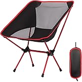 Veathzet Ultralight Camping Chair, Foldable Portable Camping Chair with Breathable Nylon Mesh, Compact Design & Carry Bag for Hiking, Backpacking, Beach, Concerts