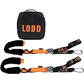 LODD - Motorcycle Tie Down Straps with Heavy-Duty Buckles, Fur Protection, Steel Carabiner, Reinforced Buckle | 2,400 lbs, 1.5" | Trailer Securing for Dirt Bike, Enduro, Trial, Quad, Trail