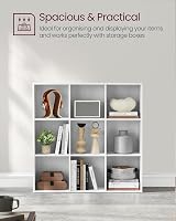 VASAGLE Bookcase 9-Compartment Cube Shelf Cloud White LBC177W01 view 3