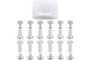 Hilitchi 50 Sets M5 x 15mm Phillips Chicago Screw Posts Binding Screws Assortment Kit for Scrapbook Photo Albums Binding, Leather Repair