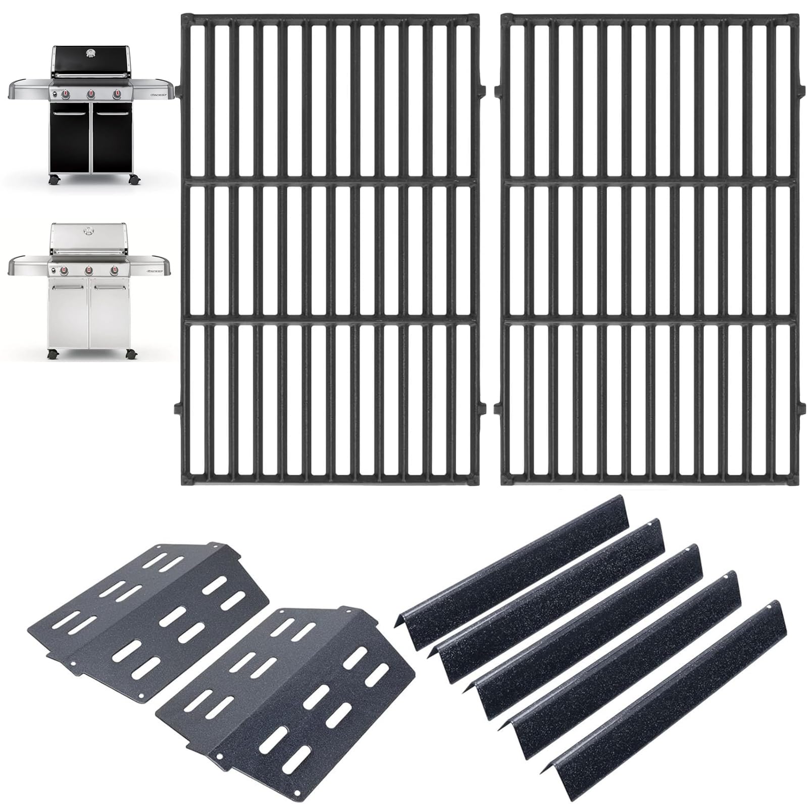 Photo 1 of Grill Parts Kit for Weber Genesis 300 310 330 Grill Parts for Weber Genesis E330 E310 S310 S330 EP330 EP310 S320 E320 Grill Parts 7621 Flavorizer Bars 17.5", Genesis 7524 Grates, 7622 Heat Deflector