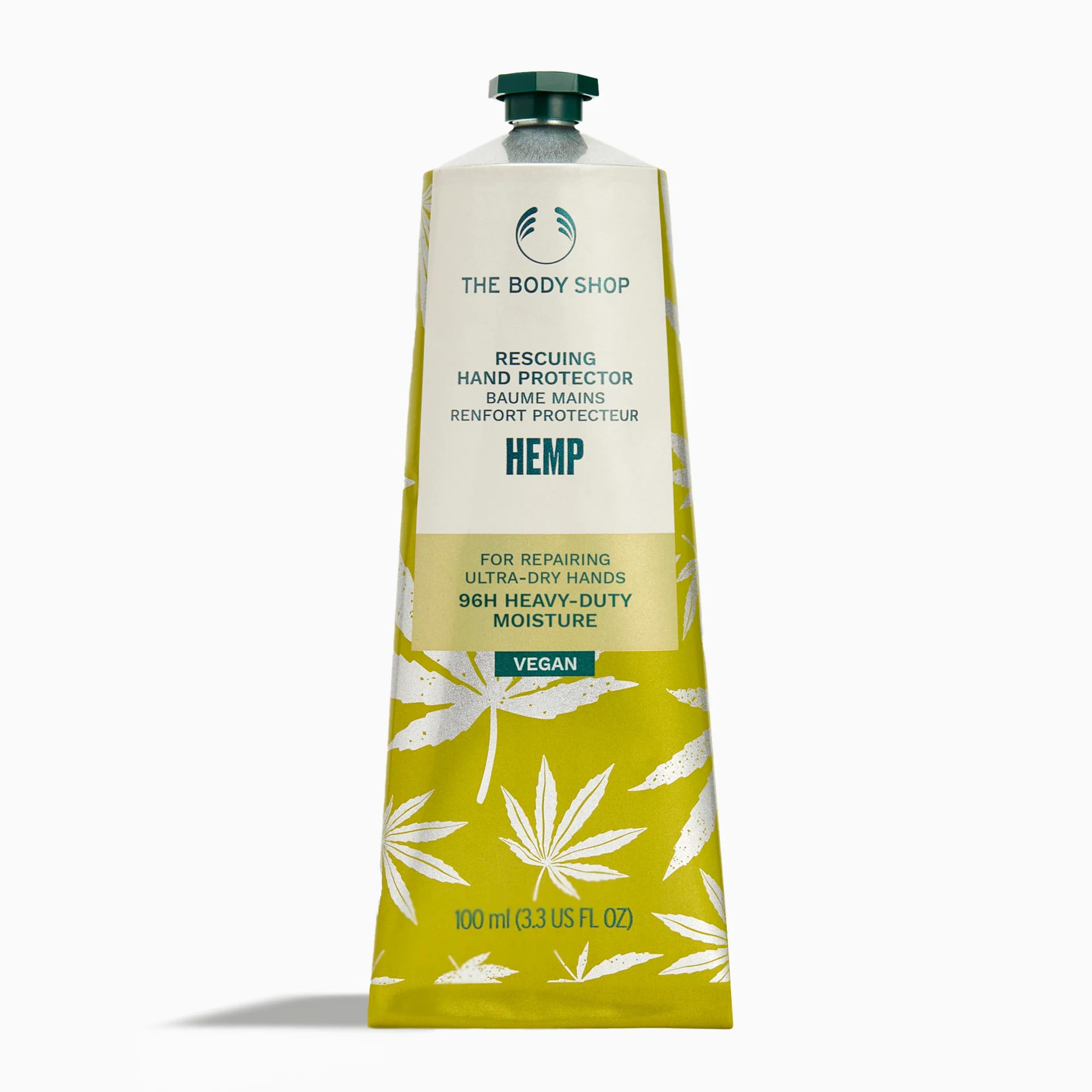 The Body Shop Hemp Hand Protector (1x 100ml), Heavy-Duty Hand Cream for Ultra-Dry Skin, 96H Intense Moisture, With Hemp Seed Oil, Non-Greasy Formula, Hand Balm to Repair Dry Skin