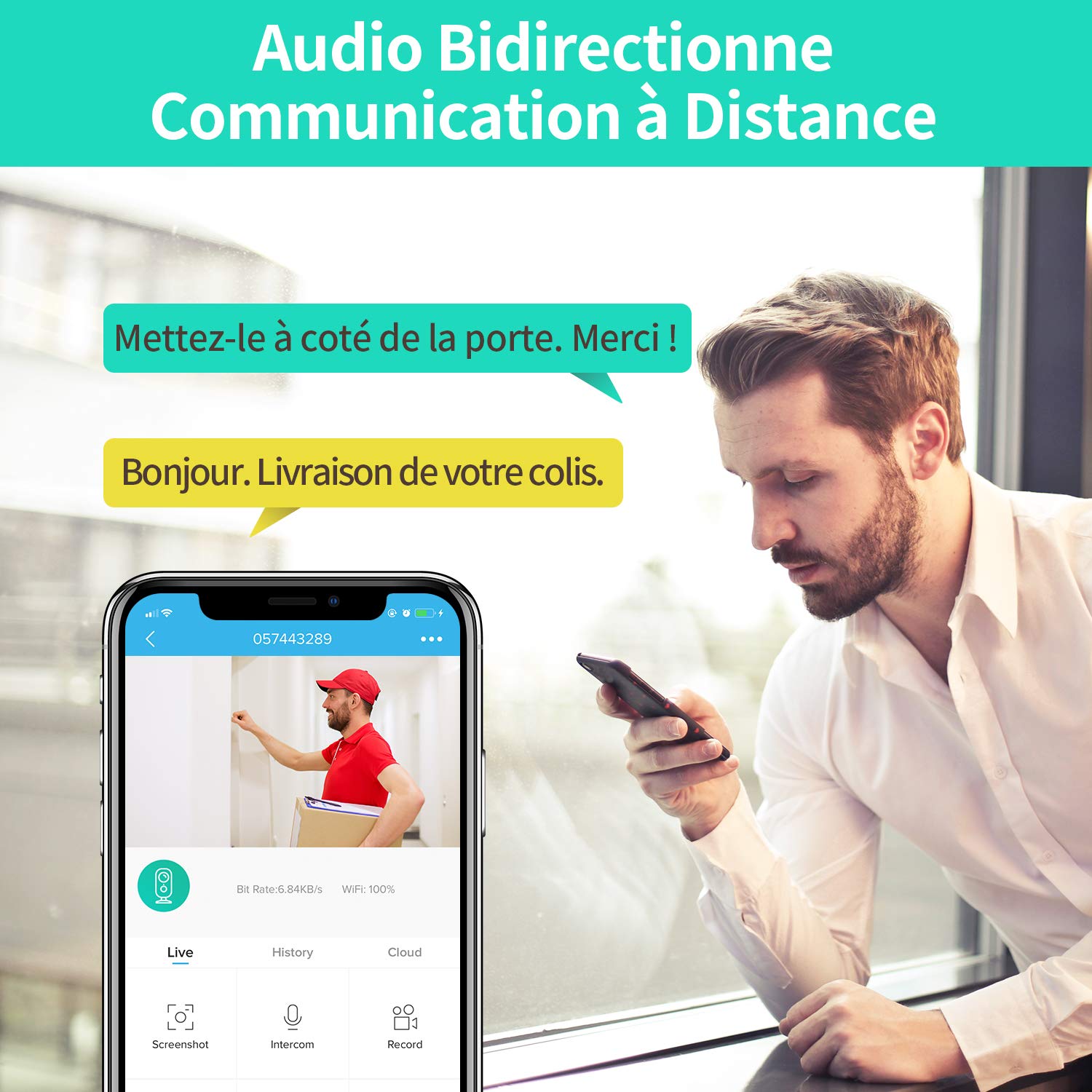 Caméra de Surveillance Batterie Rechargeable, HeimVision HMD2 Caméra IP WiFi Extérieur sans Fil, Détection de Mouvement, Audio Bidirectionnel, Vision Nocturn & IP65 pour Maison/Bébé/Animal