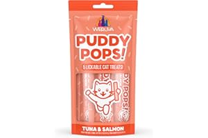 Weruva Puddy Pops, Tuna and Salmon Lickable Cat Treats, 0.5oz Tube, Pack of 5